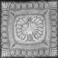 Peacock Square Doily Knitting Pattern 17.5"