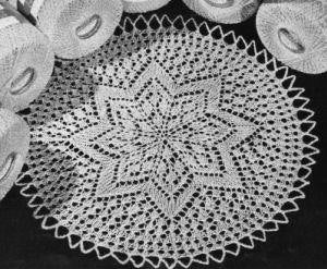 Star Round Doily Knitting Pattern 12"