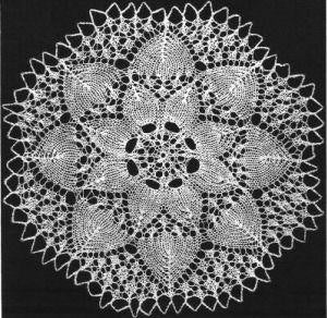 Sunflower Round Doily Knitting Pattern 8.5"