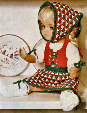 Tyrolean Doll Clothes Knitting Pattern 16"