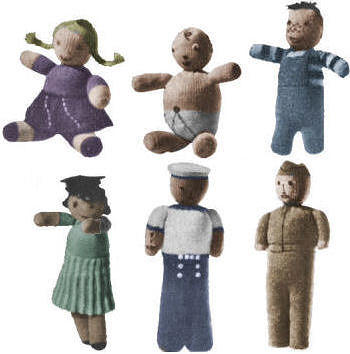 Six Dolls from One Pattern Knitting Pattern