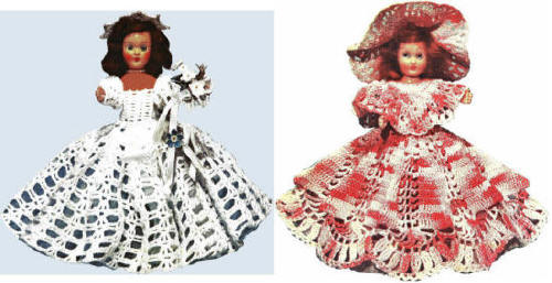 Bride & Bridesmaid Doll Dresses Crochet Pattern