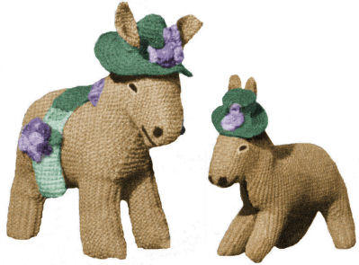 Donkey & Foal Stuffed Toys Knitting Pattern