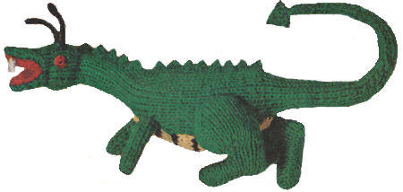 Dragon Stuffed Toy Knitting Pattern 18"