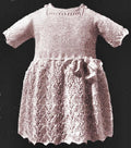 Girls Dress with Lacy Skirt Knitting Pattern Sz 3