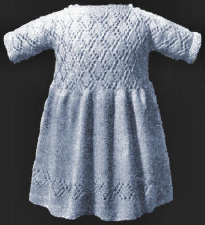 Girls Dress with Lacy Top Knitting Pattern Sz 4