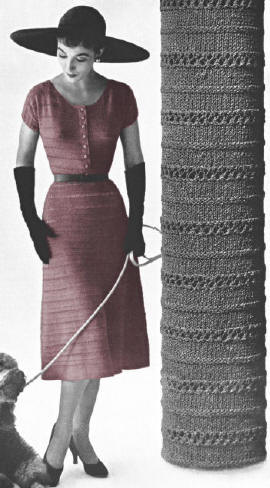 Stripe Pattern Dress Knitting Pattern Sz 12-18