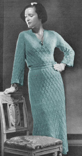 Boucle Dress Knitting Pattern Bust 34