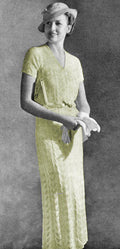 One or Two-Piece Lace Dress Knitting Pattern Bust 34