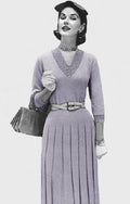 Pleated Dress Knitting Pattern Bust 36-40