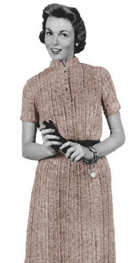 Patterned Basic Dress Knitting Pattern 34-40
