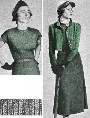 Cap Sleeve Dress & Bolero Knitting Pattern Bust 34