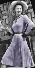 Dress with Flared Skirt Knitting Pattern Bust 35