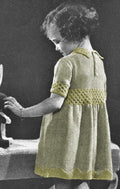 Girls Dress with Smocking Knitting Pattern Sz 4