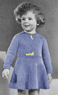 Girls Dress with Flared Skirt Knitting Pattern Sz 2