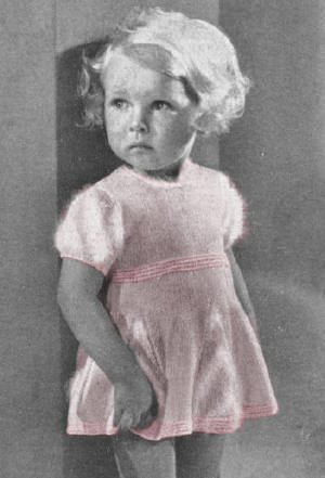 Girls Angora Dress Knitting Pattern Sz 2