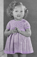 Girls Dress with Patterned Yoke Knitting Pattern Sz 2