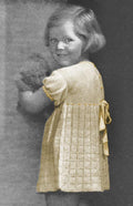 Girls Dress in Checkered Design Knitting Pattern Sz 4