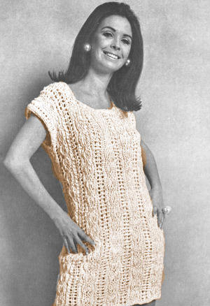 Dress or Beach Cover-up Knitting Pattern Sz 10-16
