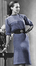 Dress with Fair Isle Yoke Knitting Pattern Finished Bust 37