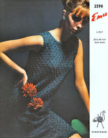 Beaded Sleeveless Dress Knitting Pattern Bust 30-40