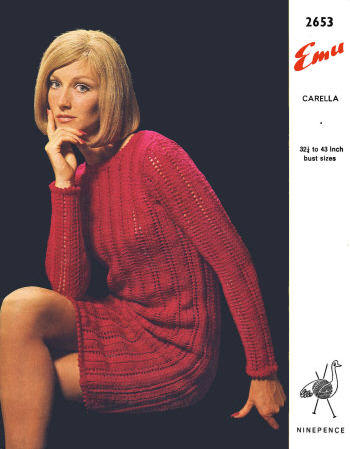Lacy Straight Dress or Sweater Knitting Pattern Bust 32 1/2 - 42