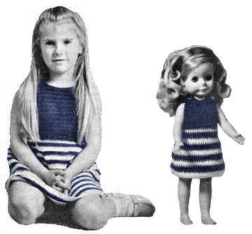 Girls & Doll Dress Crochet Pattern Sz 3-5 & 14" Doll