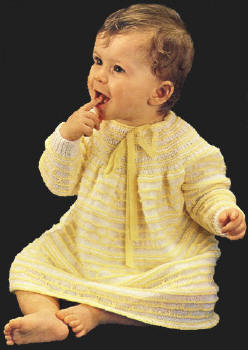 Baby Girls Dress Stripe Design Knitting Pattern Sz 1-2