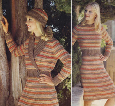 Fitted Dress, Jacket & Hat Knitting Pattern Bust 32-42