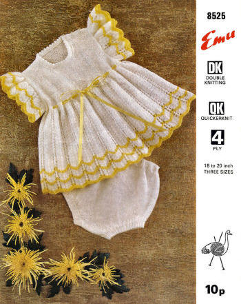 Baby Dress & Panties Knitting Pattern Sz 12-24 mos