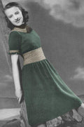 Girls Dress with Smocking Knitting Pattern Sz 14