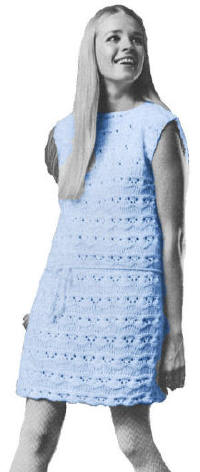 Lace Pullover Shift Dress Knitting Pattern S M L