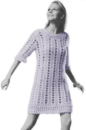 Pullover Lace Dress Crochet Pattern Sz 10-16