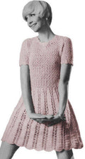 Pullover Lace Dress with Bodice & Skirt Crochet Pattern Sz 10-16