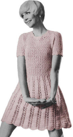 Pullover Lace Dress with Bodice & Skirt Crochet Pattern Sz 10-16