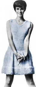 Pullover Sleeveless Dress with Flounce Knitting Pattern Sz 10-18