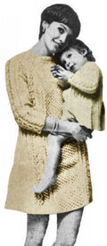 Mother & Daughter Aran Dress Knitting Pattern Sz 2-6 & 14-18