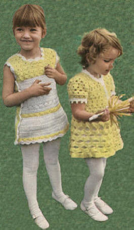 Girls Skimmer & Buttercup Dresses Crochet Pattern Sz 2-8