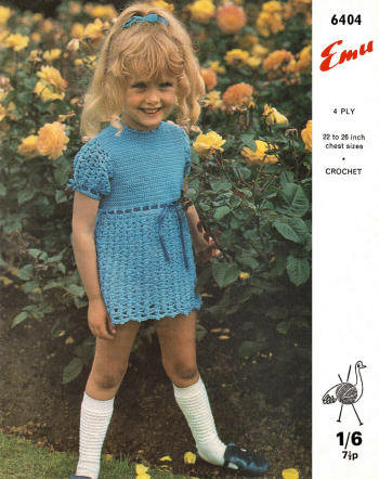 Girls Lacy Summer Dress Crochet Pattern Sz 2-8