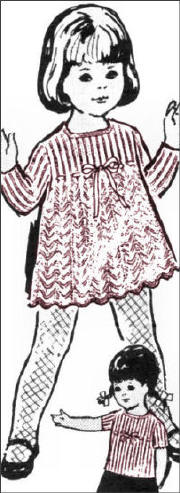 Girls Dress and Sweater Knitting Pattern Sz 2-12