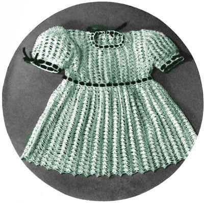 Girls Dress in Shell Stitch Crochet Pattern Sz 1 & 2