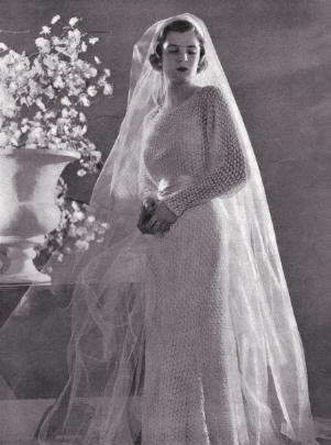 Wedding or Evening Dress Knitting Pattern Sz 16