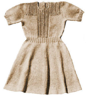 Girls Patterned Yoke Dress Knitting Pattern Sz 8-12