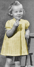 Girls Lace Dress with Smocked Yoke Knitting Pattern Sz 2 & 4