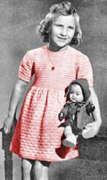 Girls Pattern Stitch Dress Knitting Pattern Sz 2-6