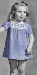 Girls Dress with Fair Isle Yoke Knitting Pattern Sz 2-6