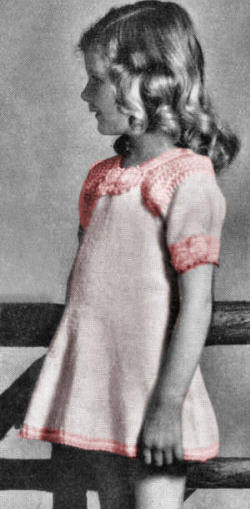 Girls Flared Dress with Bows Knitting Pattern Sz 6