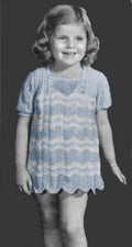 Girls Ripple Patterned Dress Knitting Pattern Sz 2