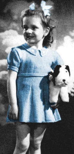 Girls Dress with Flared Skirt Knitting Pattern Sz 4