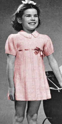 Girls Dress with Panels Knitting Pattern Sz 6